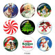 20MM  Christmas  Snowman  Deer  Print  glass snaps buttons