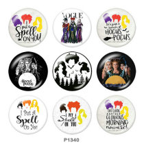 20MM Halloween   Pattern VOGUE  Print glass snaps buttons