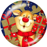 20MM Christmas  Deer  Print  glass snaps buttons