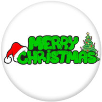 20MM Christmas  Print  glass snaps buttons
