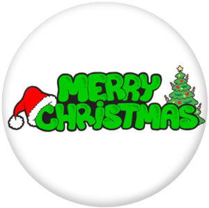 20MM Christmas  Print  glass snaps buttons