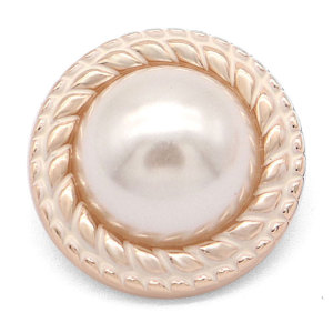 20MM High quality metal pearl rhinestones gold plated snap charms fit 20mm snap jewelry