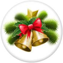 20MM  Christmas   Print  glass snaps buttons