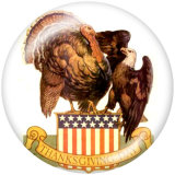 20MM  Thanksgiving  Print glass snaps buttons