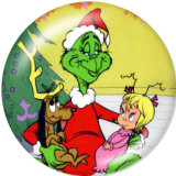 20MM  Christmas  Santa Claus  Deer  Print  glass snaps buttons