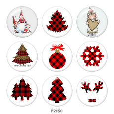20MM  Christmas   Print  glass snaps buttons