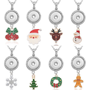 Christmas Necklace With accessories silver  fit 20MM chunks 50CM chain  snaps jewelry necklace for women