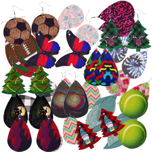 10pair/lot Randomly send various styles of high quality Leather Earrings