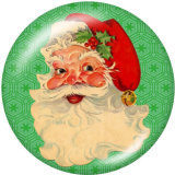 20MM  Christmas  Snowman   Santa Claus   Print  glass snaps buttons