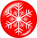20MM  Christmas  snowflake  Print glass snaps buttons