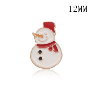 12MM Christmas design metal silver plated snap charms Multicolor