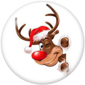 20MM Christmas  Deer  Print  glass snaps buttons