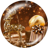 20MM Christmas  Deer  Print  glass snaps buttons