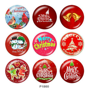 20MM Christmas  Snowman   Print  glass snaps buttons