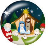 20MM  Christmas  Snowman  Deer  Print  glass snaps buttons