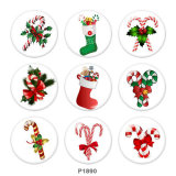 20MM  Christmas   Print  glass snaps buttons