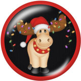 20MM  Christmas  Deer  Car  Print  glass snaps buttons
