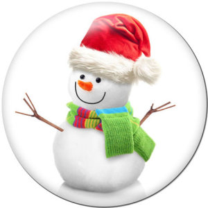 20MM Christmas  Santa Claus  Snowman  Print glass snaps buttons