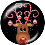 20MM Christmas  Deer  Print  glass snaps buttons