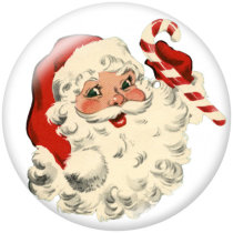 20MM  Christmas  Santa Claus  Deer  Print glass snaps buttons
