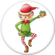 20MM Christmas  Santa Claus  Print glass snaps buttons