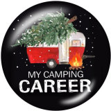 20MM  Christmas  Car  Print  glass snaps buttons