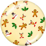 20MM Christmas  Print  glass snaps buttons