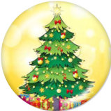 20MM  Christmas  Deer   Snowman   Print  glass snaps buttons