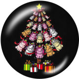 20MM  Christmas  Car  Print  glass snaps buttons