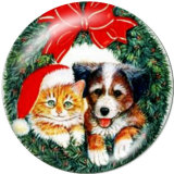 20MM  Christmas  Snowman  Deer  Print  glass snaps buttons