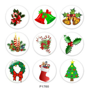 20MM Christmas  Print glass snaps buttons