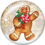 20MM  Christmas  Santa Claus  Deer  Print  glass snaps buttons