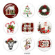 20MM  Christmas   Print  glass snaps buttons