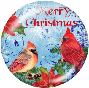 20MM Christmas  Snowman   Print  glass snaps buttons