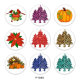 20MM  Christmas  Print  glass snaps buttons