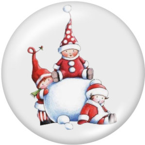 20MM  Christmas   Print  glass snaps buttons