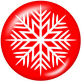 20MM  Christmas  snowflake  Print glass snaps buttons