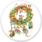 20MM  Christmas   Print  glass snaps buttons