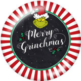 20MM  Christmas  Snowman   Santa Claus   Print  glass snaps buttons
