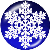 20MM  Christmas  snowflake  Print glass snaps buttons