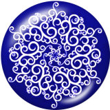 20MM  Christmas  snowflake  Print glass snaps buttons