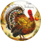 20MM  Thanksgiving  Print glass snaps buttons
