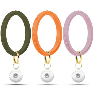 Diamond Silicone Bracelet Keychain Outdoor Sports Silicone Bracelet fit snaps chunks  Snaps Jewelry