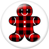 20MM  Christmas  Cross  Print  glass snaps buttons
