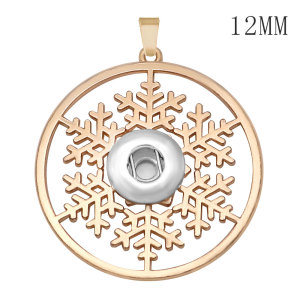 Christmas snowflakes snap sliver Pendant  fit 12MM snaps style jewelry