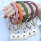 Rhombus Silicone Bracelet Keychain Geometric Shape fit snaps chunks  Snaps Jewelry