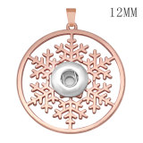 Christmas snowflakes snap sliver Pendant  fit 12MM snaps style jewelry