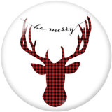 20MM  Christmas  Car  Deer  Print  glass snaps buttons