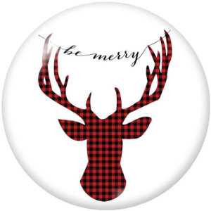 20MM  Christmas  Car  Deer  Print  glass snaps buttons