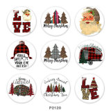 20MM  Christmas  love  Santa Claus   Print  glass snaps buttons